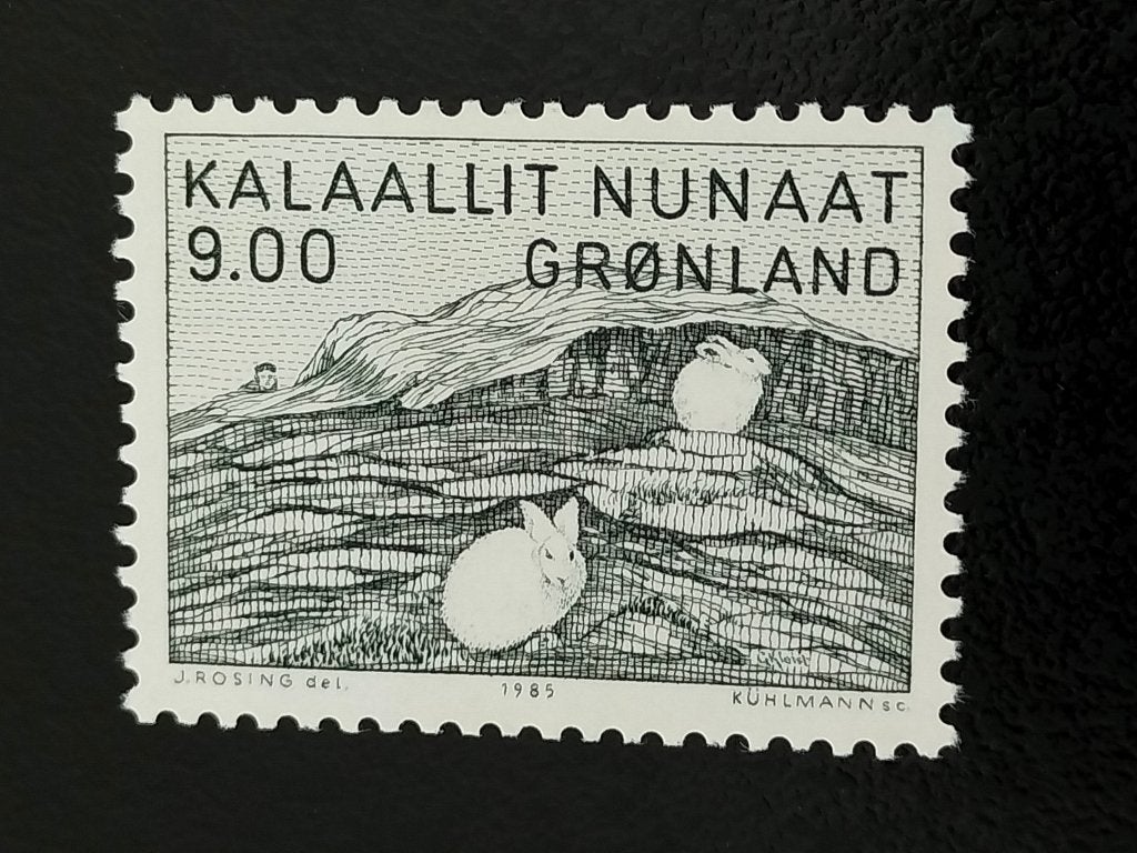 Groenland 1985 - schilderkunst, Gerhard Kleist, sneeuwhazen, Verzenden, Denemarken, Postfris