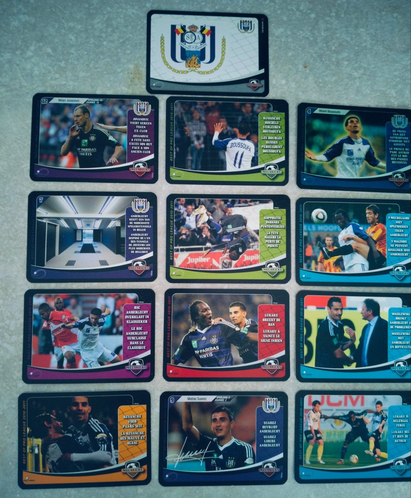 13 Megakicks kaarten Anderlecht, Collections, Enlèvement ou Envoi