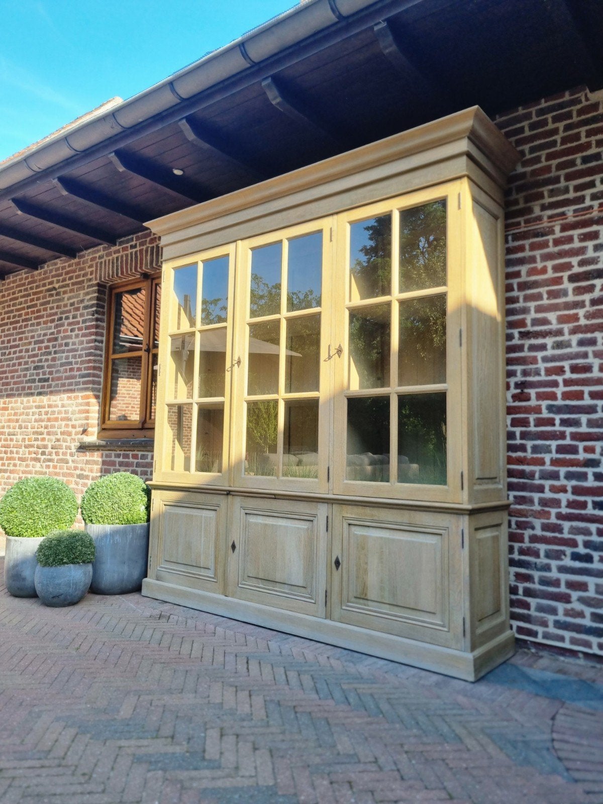 Eiken buffetkast/vitrinekast art.145/26, Ophalen, Gebruikt, ., Eikenhout