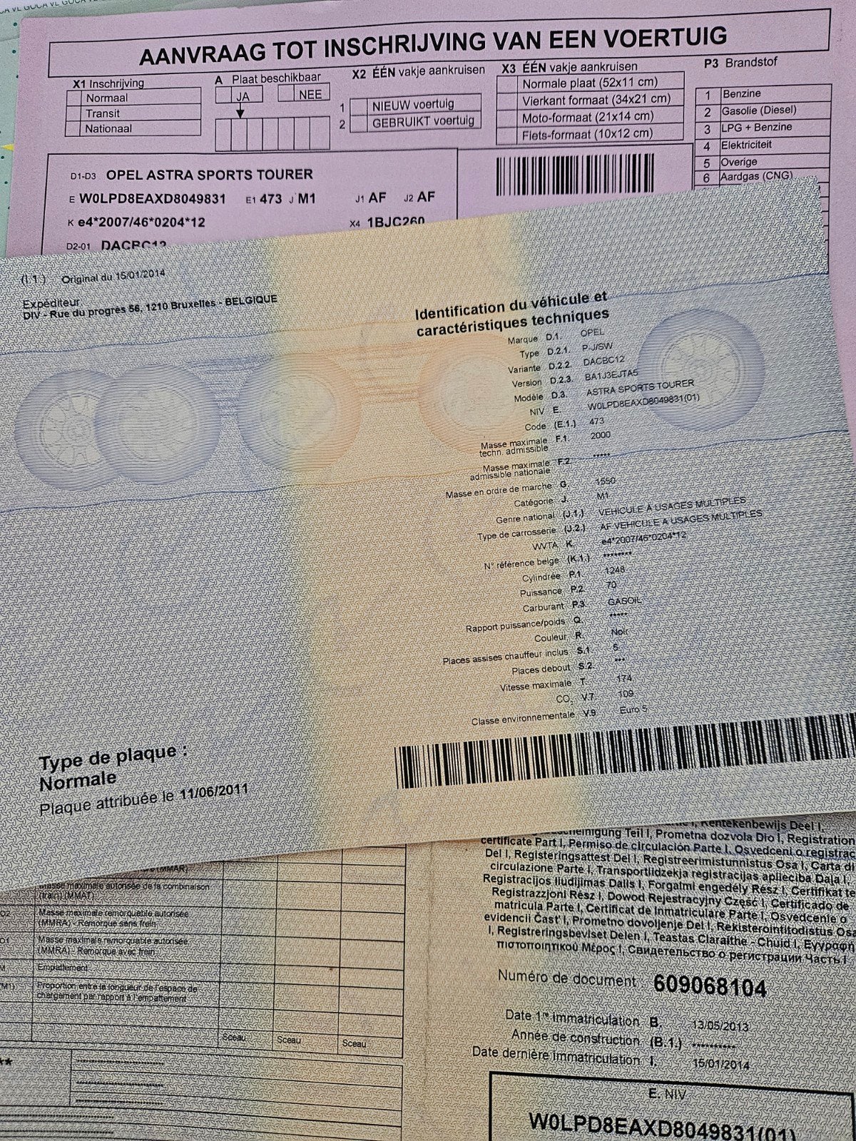 Opel Astra Break 1,3CDTI blank homologué pour la vente., Euro 5, Entreprise, Noir, 5 portes