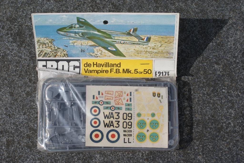 Frog - De Haviland Vampier FB Mk5 - 1/72, Overige merken, 1:72 tot 1:144, Ophalen of Verzenden, Zo goed als nieuw