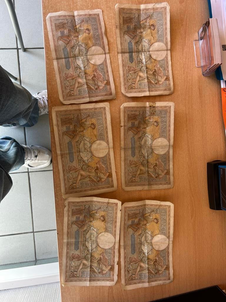 Ancien billet français 100 francs Luc Olivier Merson 1937, Enlèvement, Billets de banque