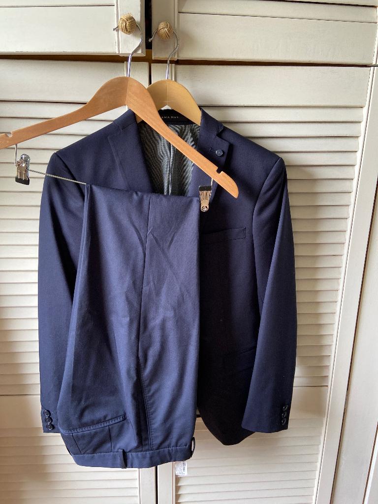Herenpak/jongenskostuum, Kleding | Heren, Kostuums en vesten, Ophalen, Blauw, Zo goed als nieuw, Zara Man