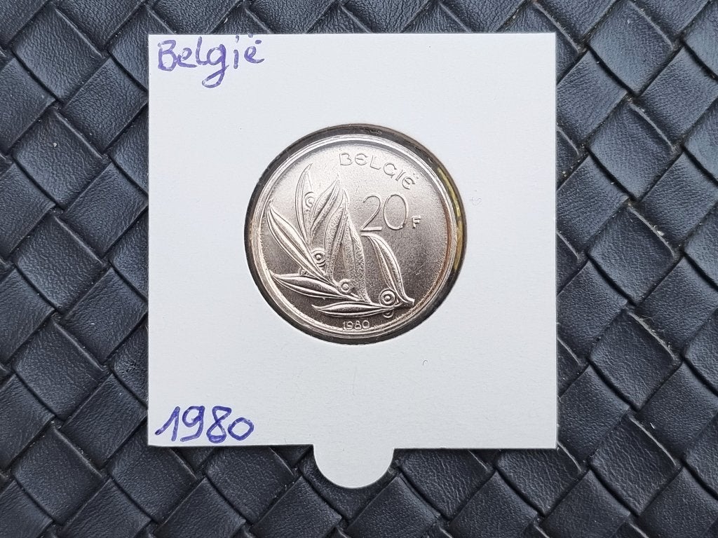 Munt België/ 20 Frank/ 1980/ prachtstaat/ Vlaamse versie, Postzegels en Munten, Ophalen of Verzenden, Overig, Losse munt