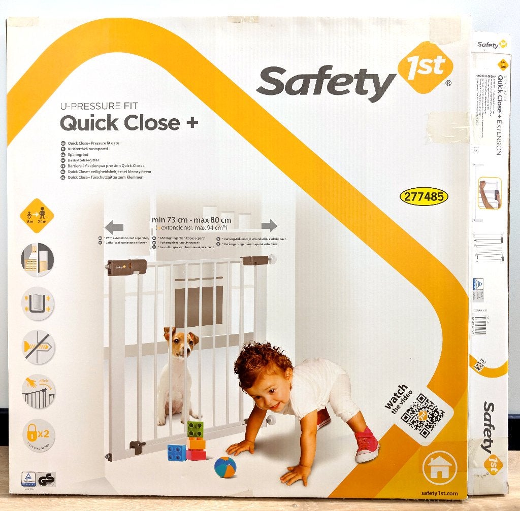 Barrière de sécurité enfant avec 1 extension, Enfants & Bébés, Enlèvement, Comme neuf, Métal ou Fer, Barrière de sécurité
