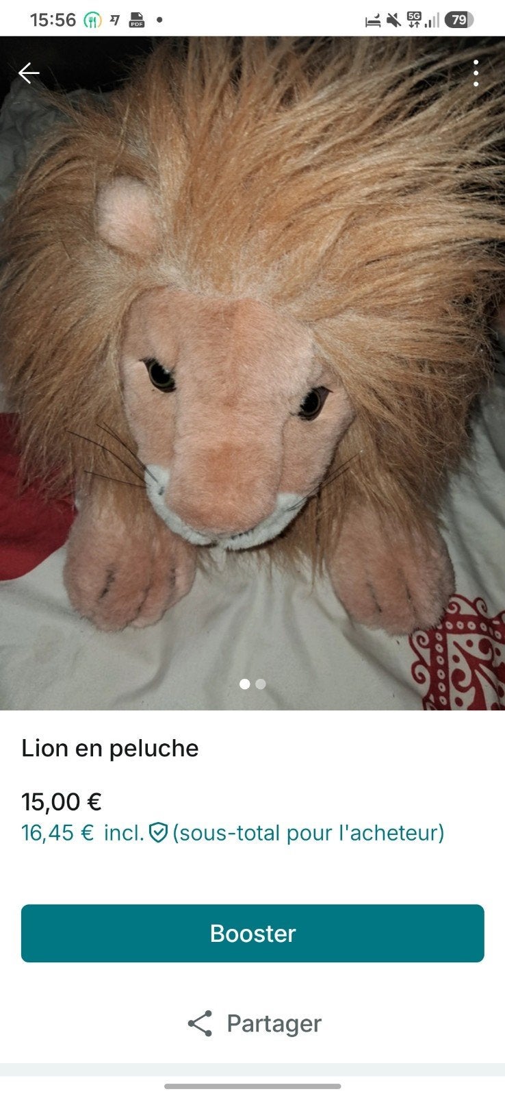 Lion en peluche, Enlèvement ou Envoi