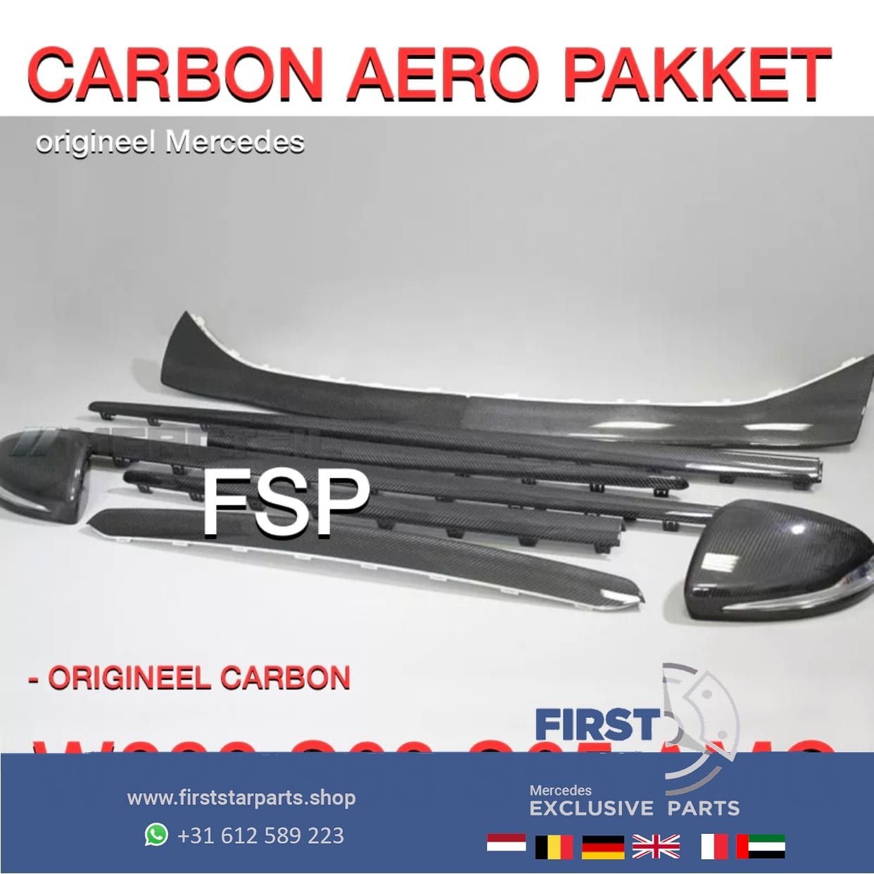 W222 S Klasse S63 S65 AMG CARBON AERO PAKKET 63 65 Origineel