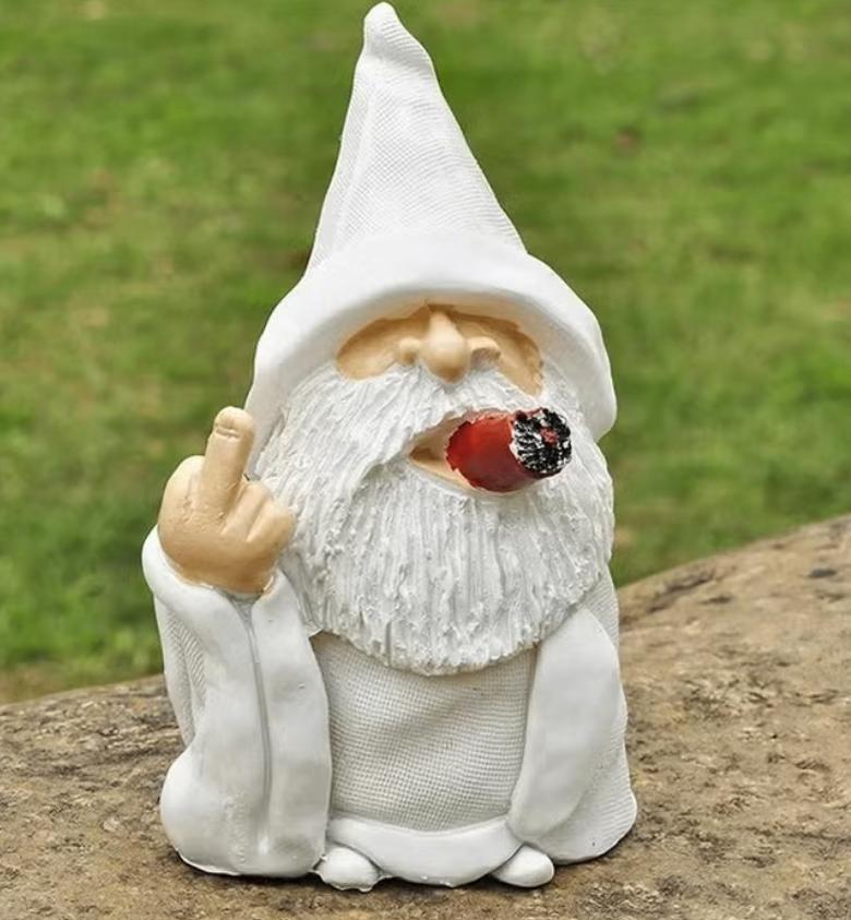 Prachtig tuinbeeld Rokende Tovenaar Kabouter (15cm)