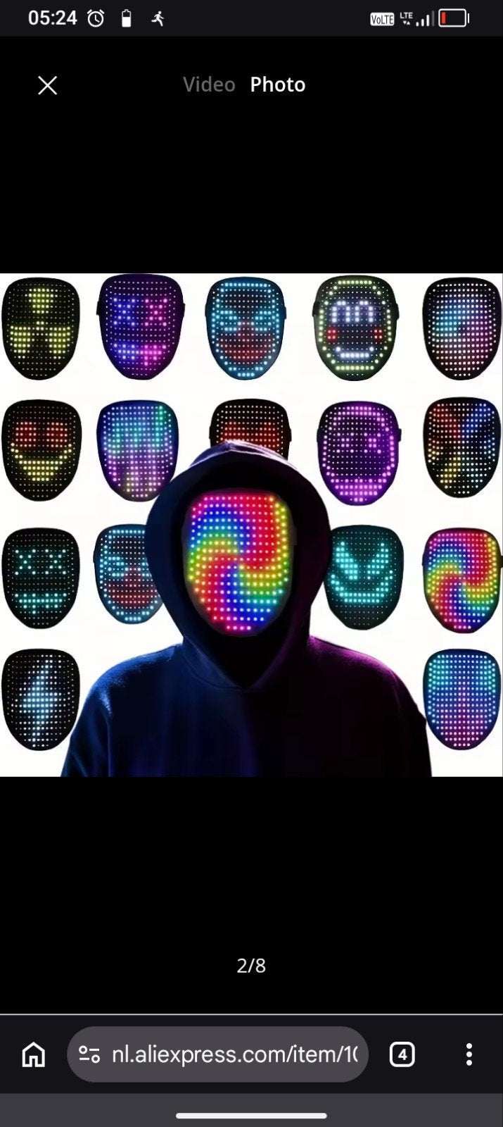 Masker led, Ophalen