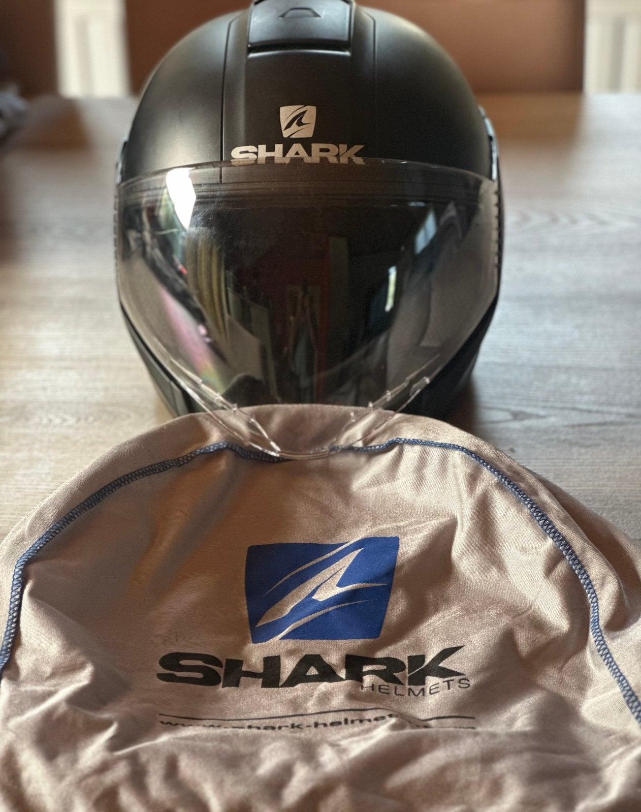 Casque marque Shark noir mat double visiere, Motoren, Ophalen, L, Jethelm, Shark