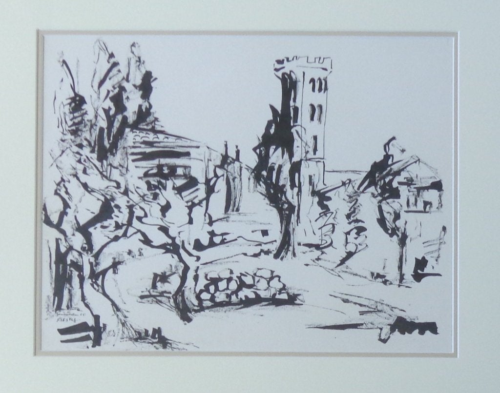JAN VAERTEN / FIESOLE / ORIGINEEL WERK / 57x67cm / KADER, Antiquités & Art, Art | Dessins & Photographie, Enlèvement ou Envoi