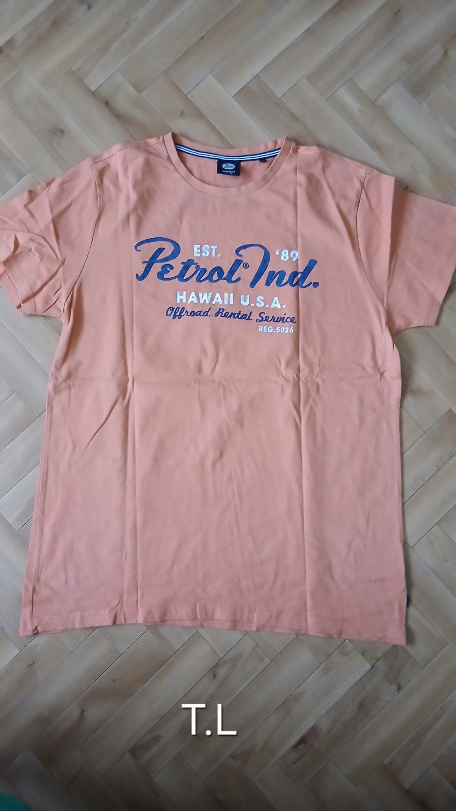 Tee-shirt Petrol, Ophalen, Maat 52/54 (L), Oranje, Gedragen
