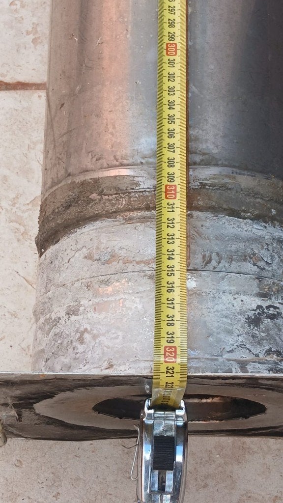 Dubbelwandige inox schoorsteen, Ophalen, Gebruikt