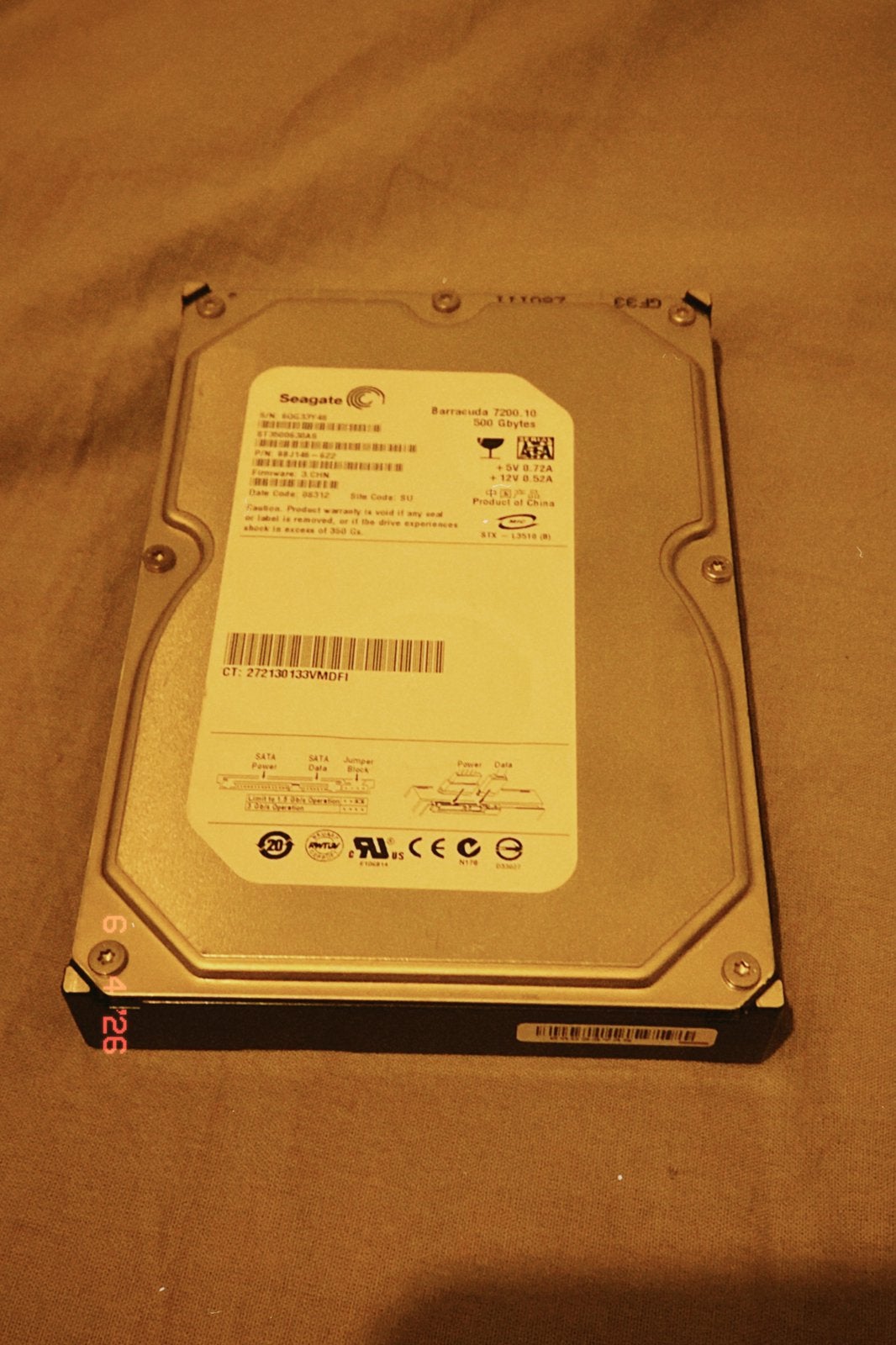 Seagate 500GB HDD - 3.5" SATA, Ophalen, Intern, Gebruikt, Desktop