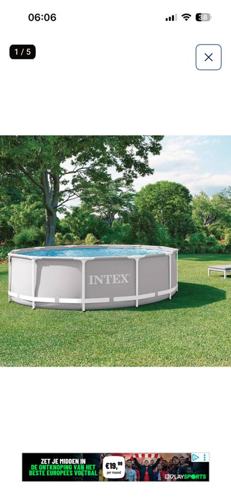 Intex prisma zwembad met filter en stofzuiger, Ophalen, Zo goed als nieuw
