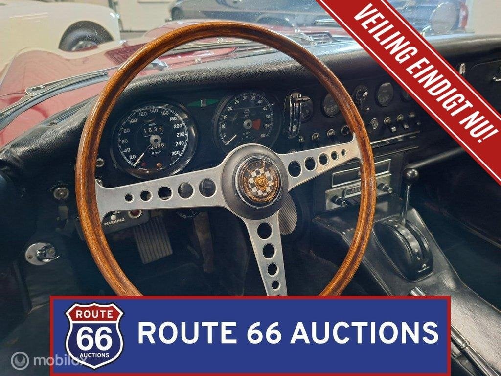 Jaguar E-Type Series 1 | 1967 | Route 66 Auctions, Auto's, Zwart, Bedrijf, Handgeschakeld, Overige carrosserie