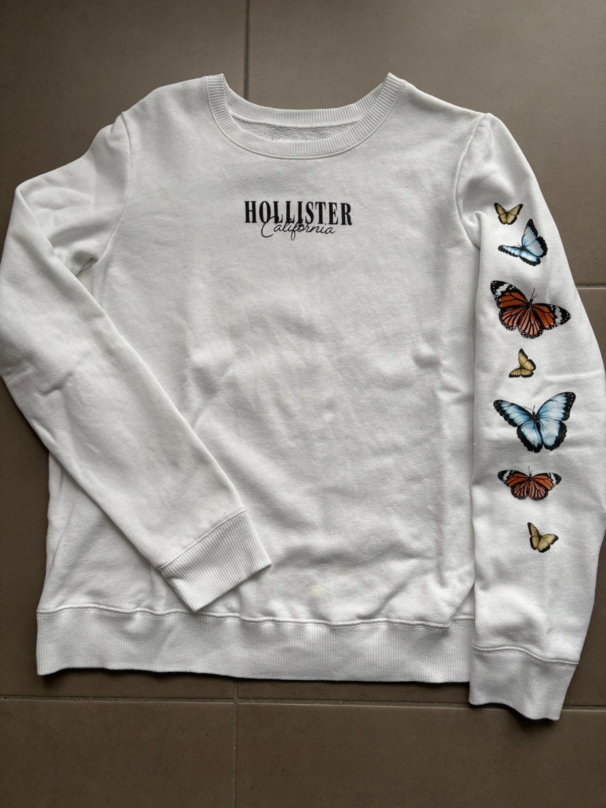Witte sweater hollister large, Kleding | Dames, Truien en Vesten, Ophalen of Verzenden, Zo goed als nieuw, Maat 42/44 (L), Wit