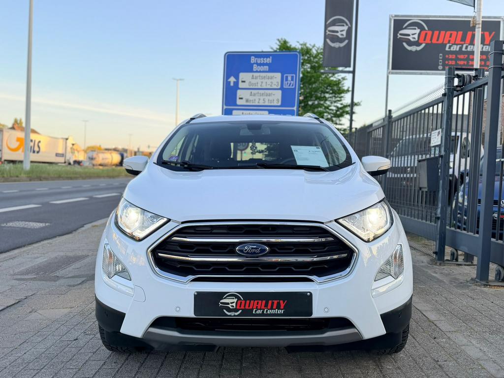 Ford Ecosport Titanium 2019 77000km Automaat Xenon Navi Full, Auto's, Lichtsensor, Ecosport, Leder en Stof, Wit