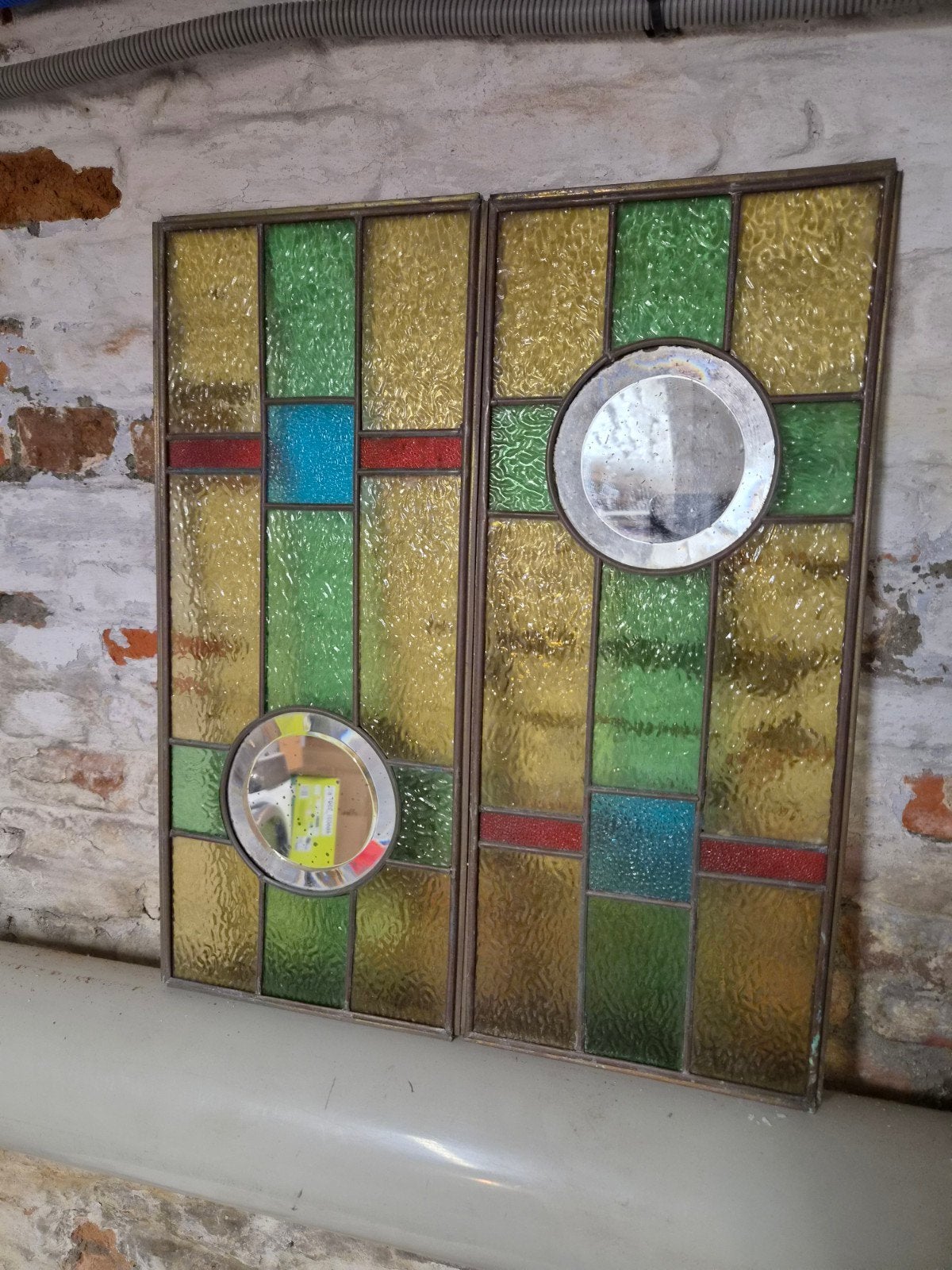 Panneaux de vitraux vintage — œuvres d'art déco colorées, Enlèvement ou Envoi