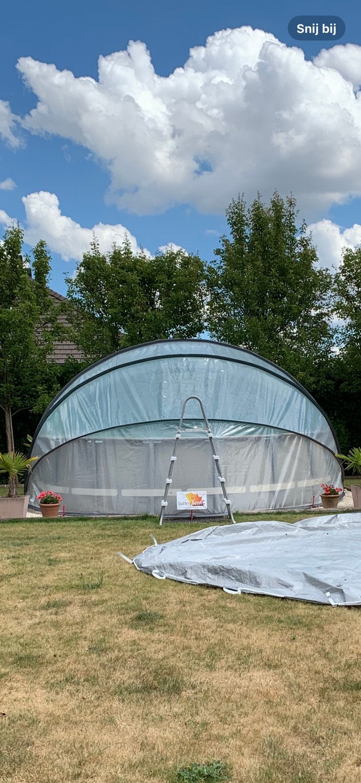 Zwembadoverkapping sunnytent, Enlèvement, Utilisé