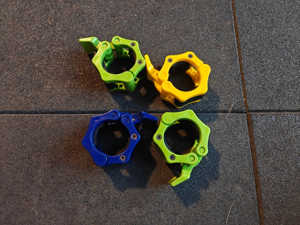 Bagues de serrage colliers de blocage barre olympique 50mm, Enlèvement ou Envoi, Comme neuf, Bras, Barre d'haltères