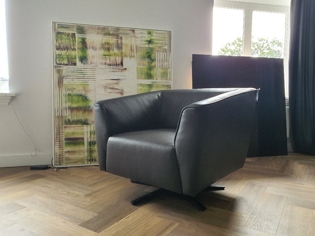 Belform Draaifauteuil in Napa-leer. Nieuw, Enlèvement, Cuir, 75 à 100 cm, Neuf