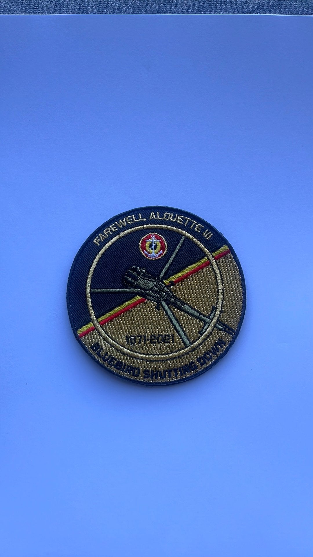 Patch Farewell Alouette III, Verzamelen, Ophalen of Verzenden, Nieuw, Patch, Badge of Embleem