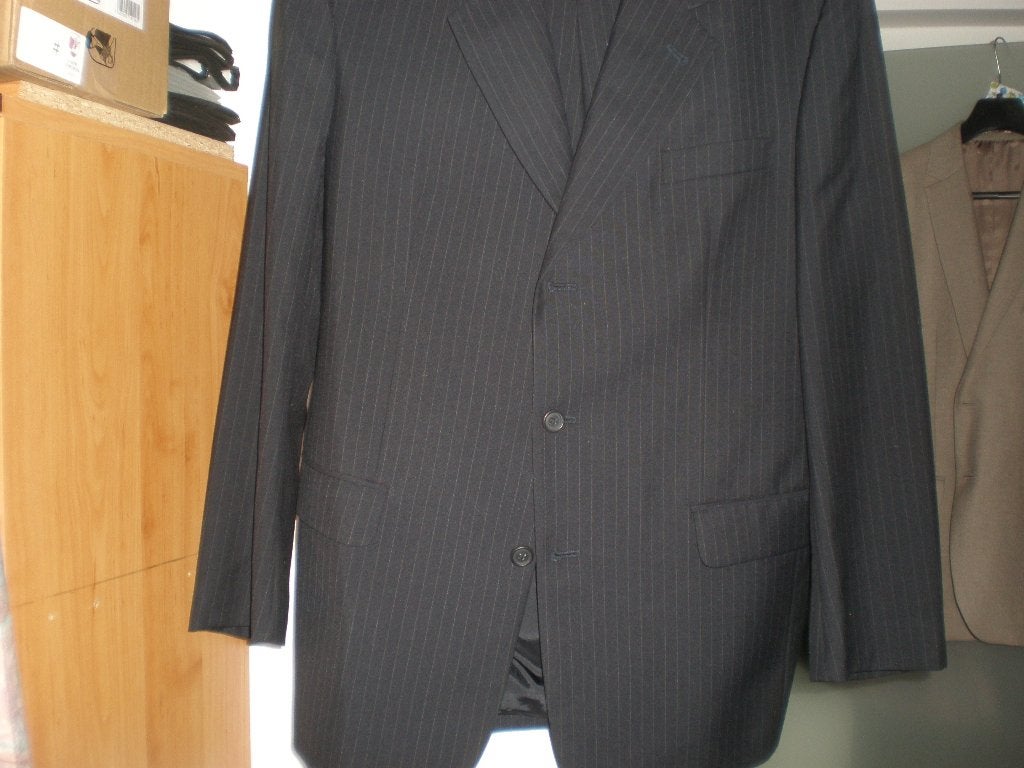 mooie kostuum blauw met streepje, Vêtements | Hommes, Costumes & Vestes, Enlèvement, Neuf, Taille 52/54 (L), Bleu