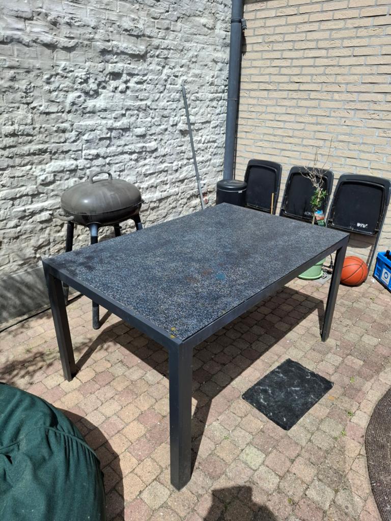Tuintafel Livarno antraciet – 140x 90 cm – bieden toegestaan, Ophalen