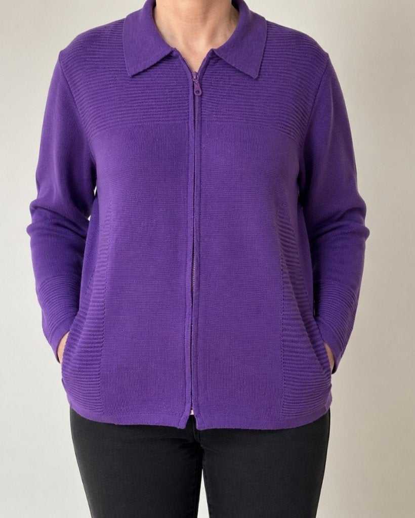 Gilet violet pour femme (avec fermeture éclair) taille L, Enlèvement ou Envoi, Porté, Violet, Taille 42/44 (L)