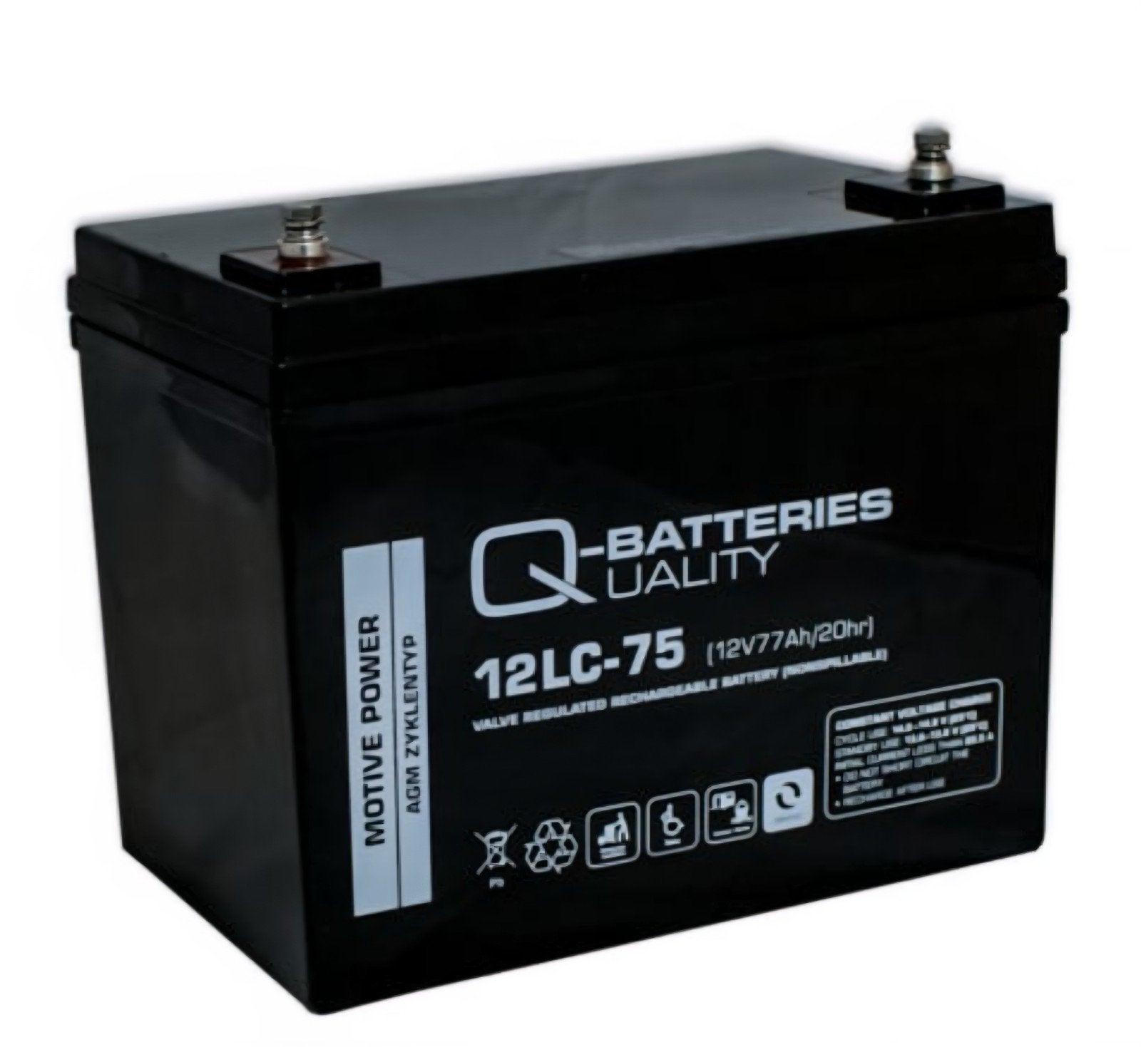 Q-Batteries 12LC-75 12V 77Ah AGM deep-cycle accu, Ophalen