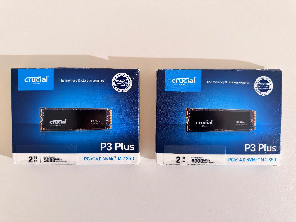 2 x Crucial P3 plus 2TB M.2 SSD, 2TB, Enlèvement ou Envoi, SSD, Interne