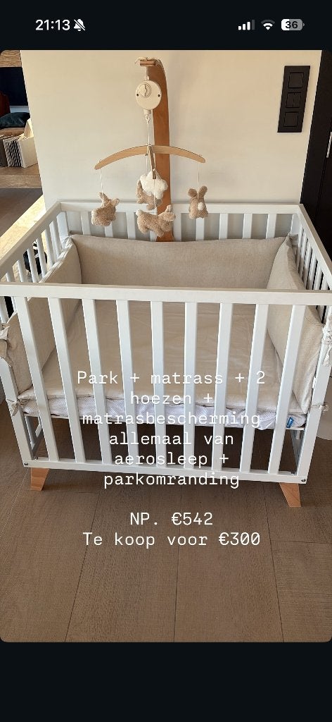 Park baby, Kinderen en Baby's, Babyparken, Ophalen, Zo goed als nieuw, Vierkant, In hoogte verstelbaar