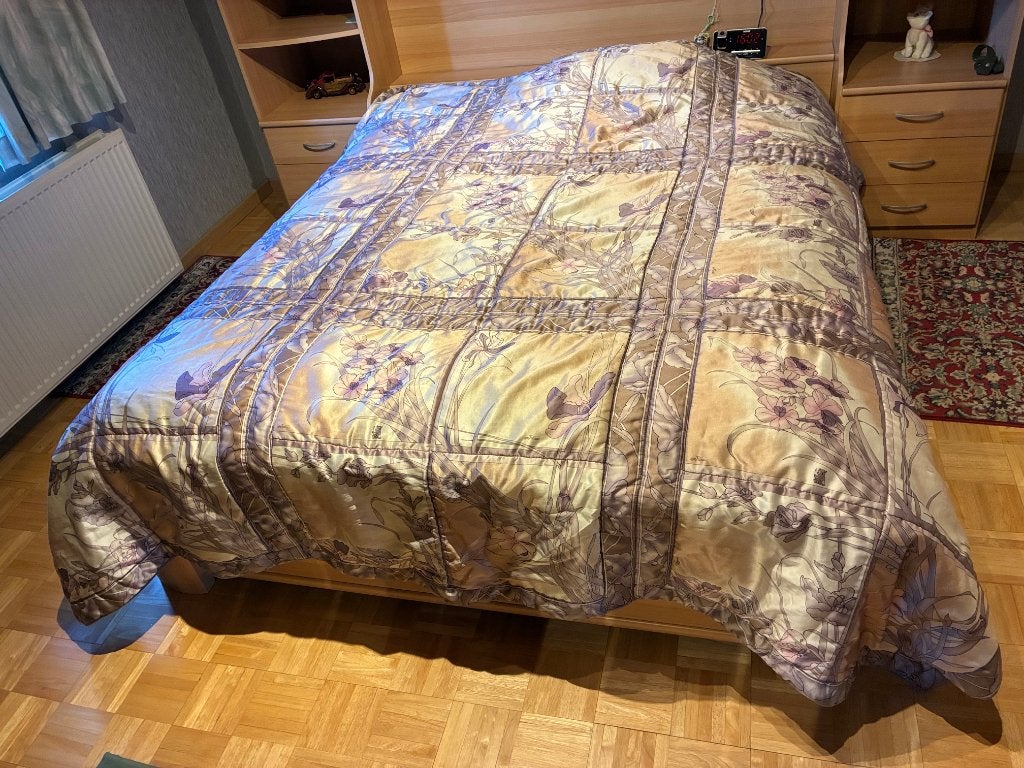 Bedsprei 260x260cm Nini Ferrucci, Beige, Autres marques, Comme neuf, Enlèvement