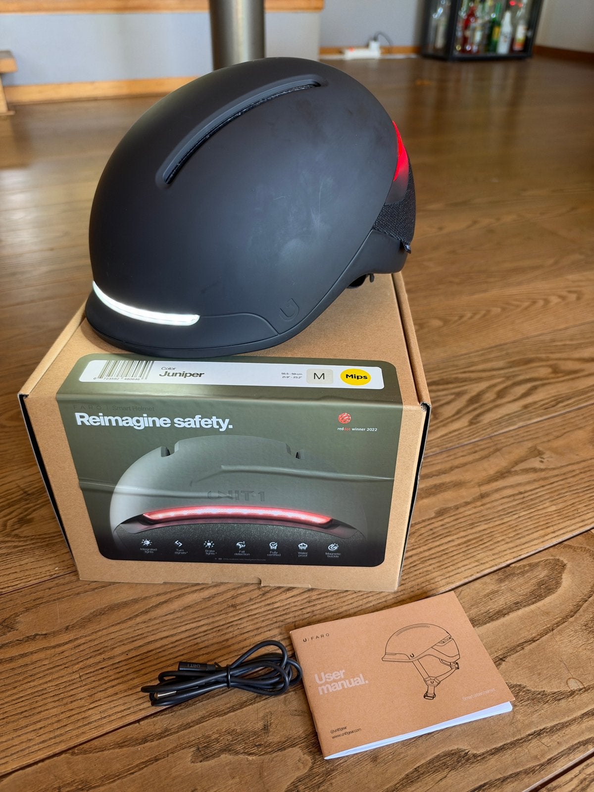 Unit 1 Faro smart helmet (Zwart - M 55,5-59cm), Enlèvement ou Envoi, Comme neuf, M, Unit1