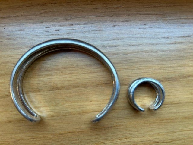 Mylene outlet pols armband en ring, Handtassen en Accessoires, Ophalen of Verzenden, Nieuw, Wit, Goud
