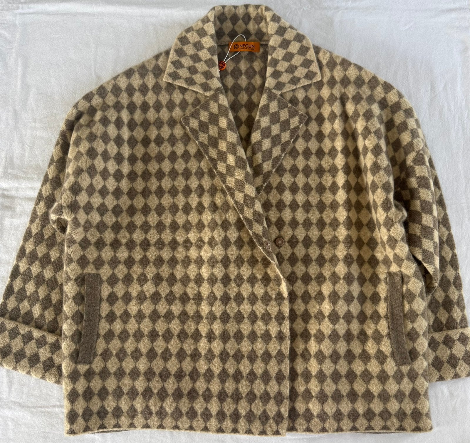 Veste cardigan 100 % cachemire, Vêtements | Hommes, Vestes | Hiver, Enlèvement ou Envoi, Neuf, Taille 48/50 (M), Beige