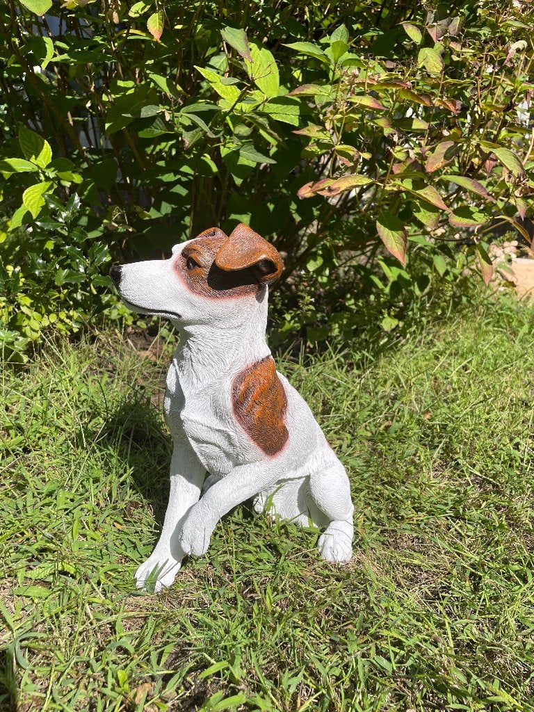 Statue Jack Russell, chien brun, jardin, ferme, 35 cm, Enlèvement, Neuf, Synthétique, Animal