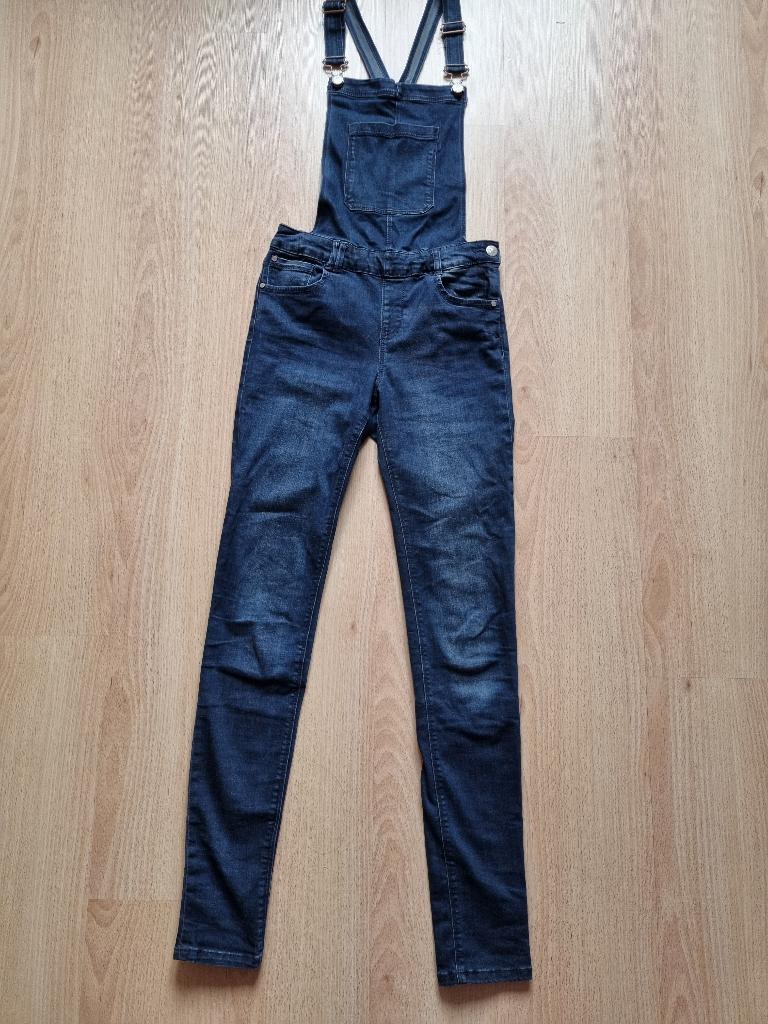 Jeans-salopette - maat 164, Kinderen en Baby's, Broek, Gebruikt, Meisje, Ophalen of Verzenden