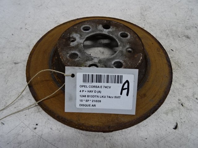 FREIN DISQUE ARRIÈRE Opel Corsa E (01-2014/06-2019), Opel, Opel Automobile GmbH, Utilisé, Kontakt-opel@opel.com