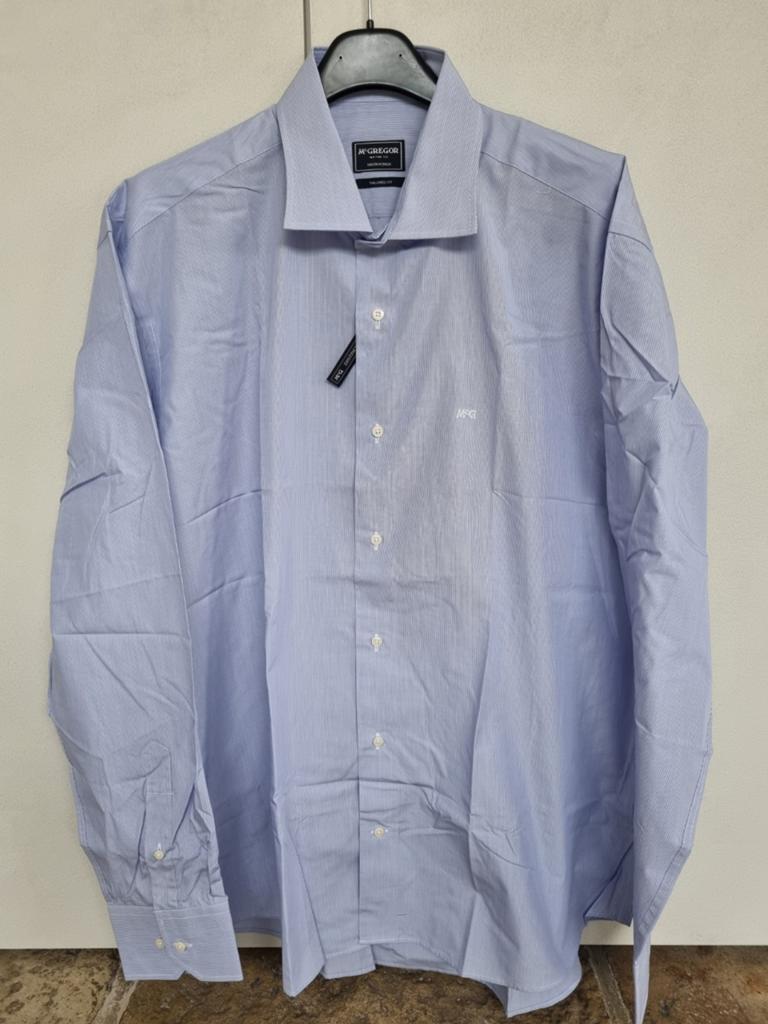 NIEUW blauw-wit hemd McGregor maat 45, Blauw, Nieuw, Ophalen of Verzenden, Overige halswijdtes