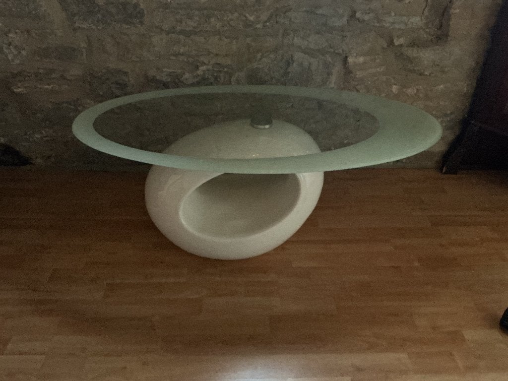 Table de salon, Maison & Meubles, 100 à 150 cm, Comme neuf, Verre, Enlèvement