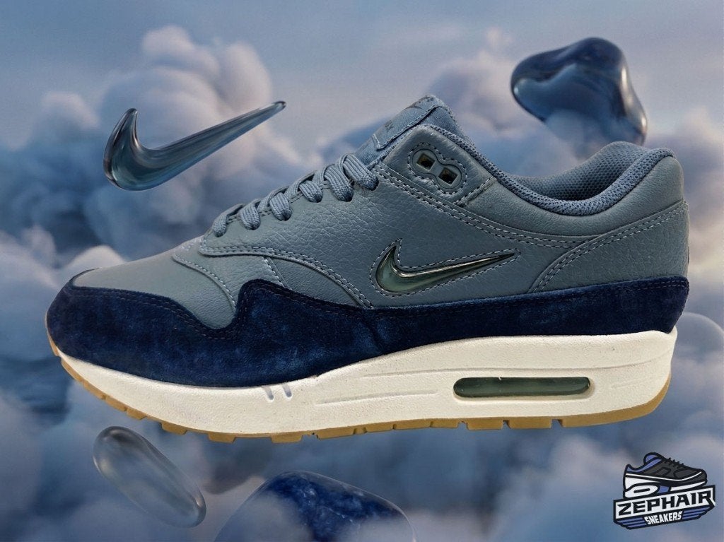 Nike Air Max 1 Jewel 'Diffused Blue' EU41 2017, Kleding | Heren, Schoenen, Zo goed als nieuw, Sneakers, Blauw, Verzenden