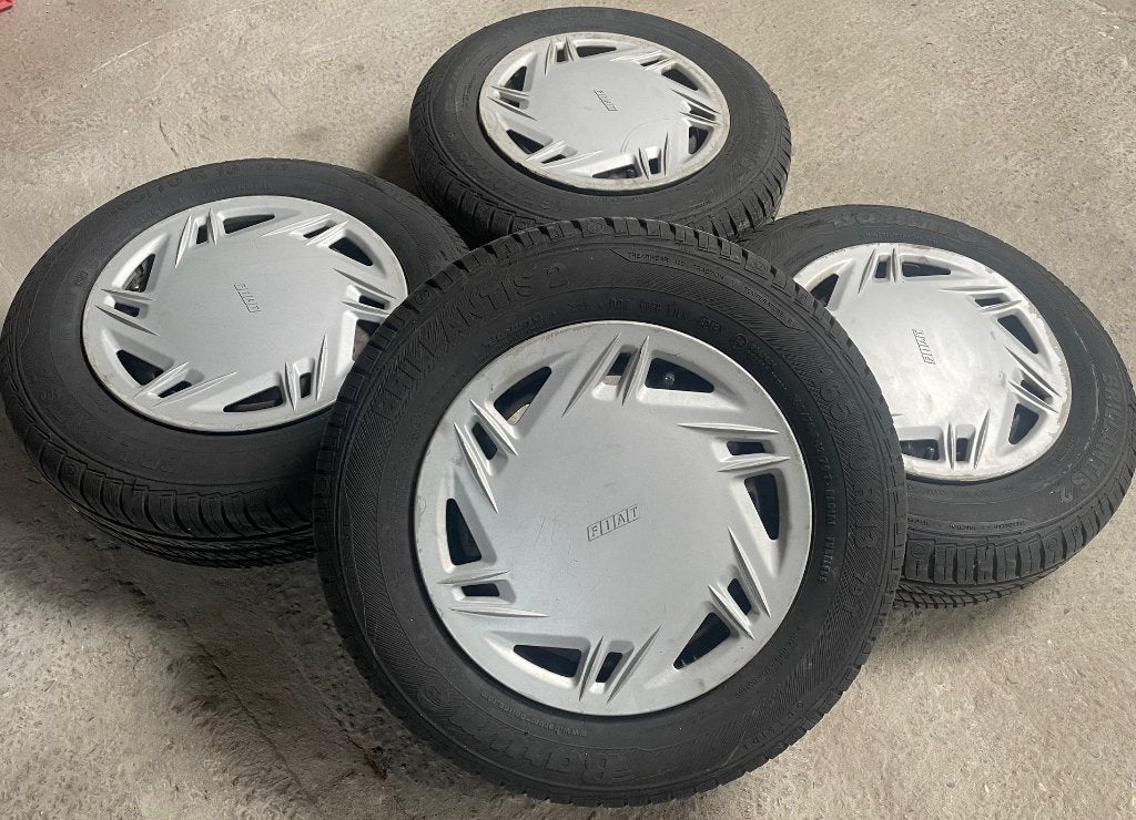 Set banden 165/70 R13 op stalen velgen voor Fiat Tipo 160, Auto-onderdelen, Ophalen, Gebruikt, 13 inch, Band(en)