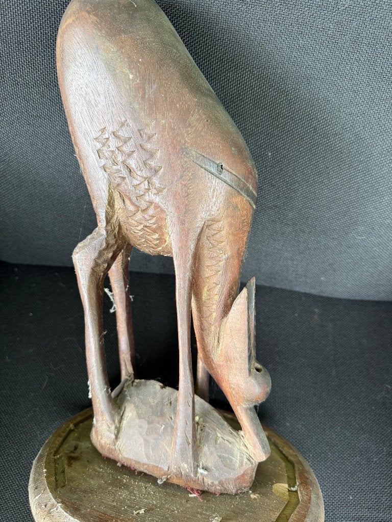 Houten handgesneden antilope gazelle, Ophalen, Houtsnijwerk, 20 - 50 cm, Hout