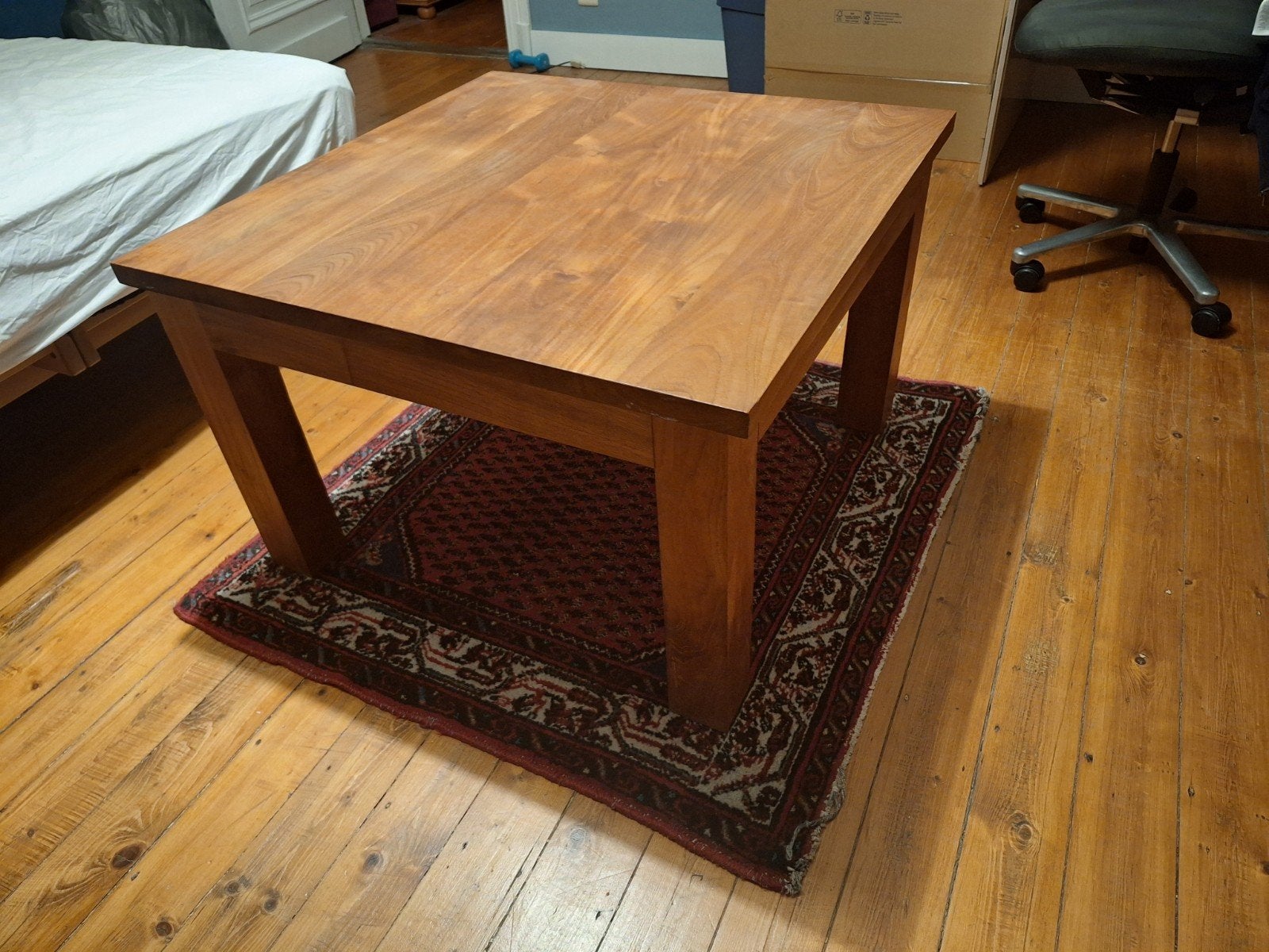 massief teak houten salontafeltje, Maison & Meubles, Teck, 50 – 75, 50 à 100 cm, Enlèvement