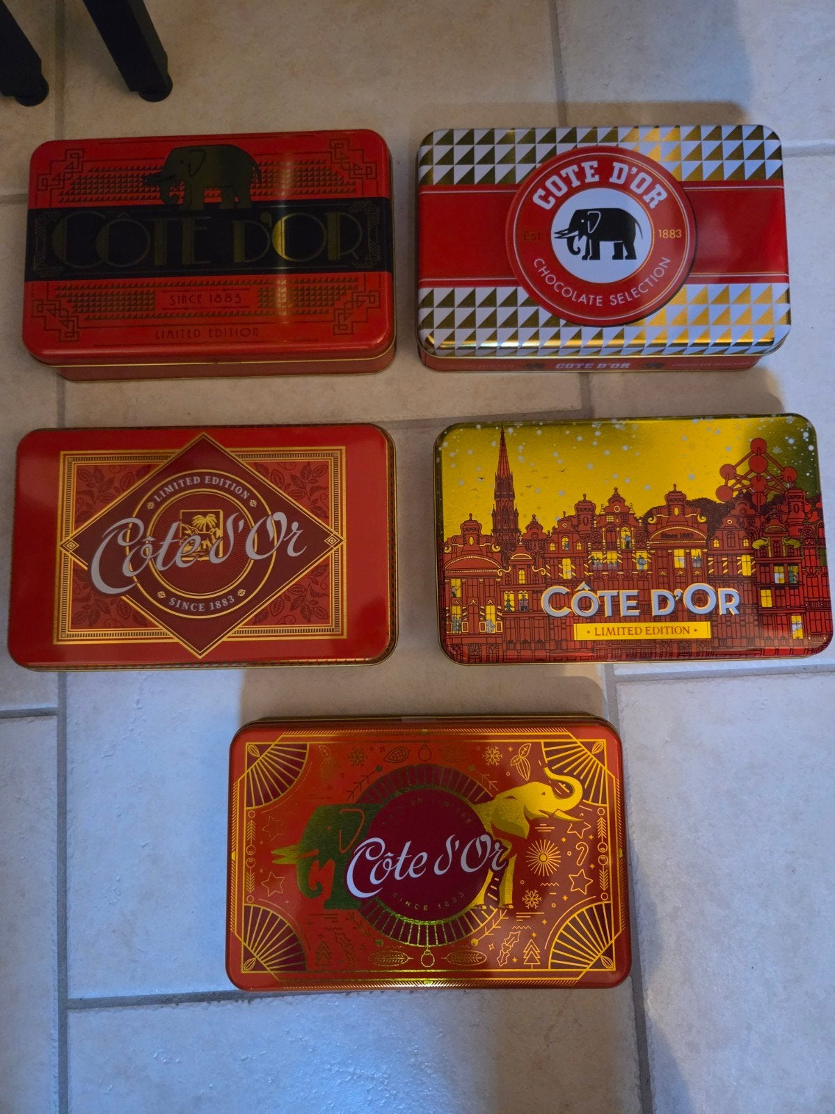 Lot de 5 boites en métal côte d or différentes, Enlèvement ou Envoi, Neuf, Biscuits, Autres marques