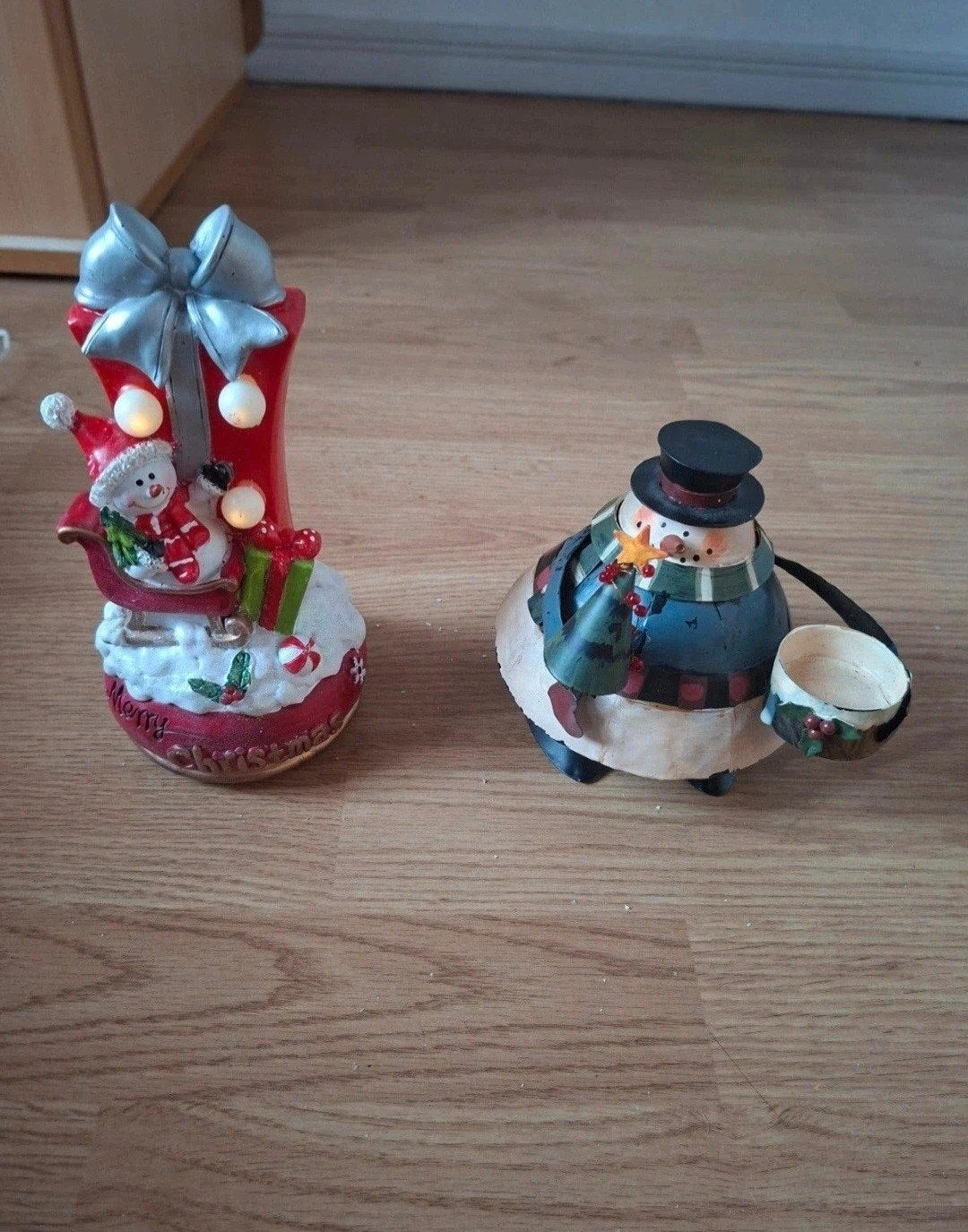 muziekdoosje + stalen sneeuwman, Ophalen of Verzenden