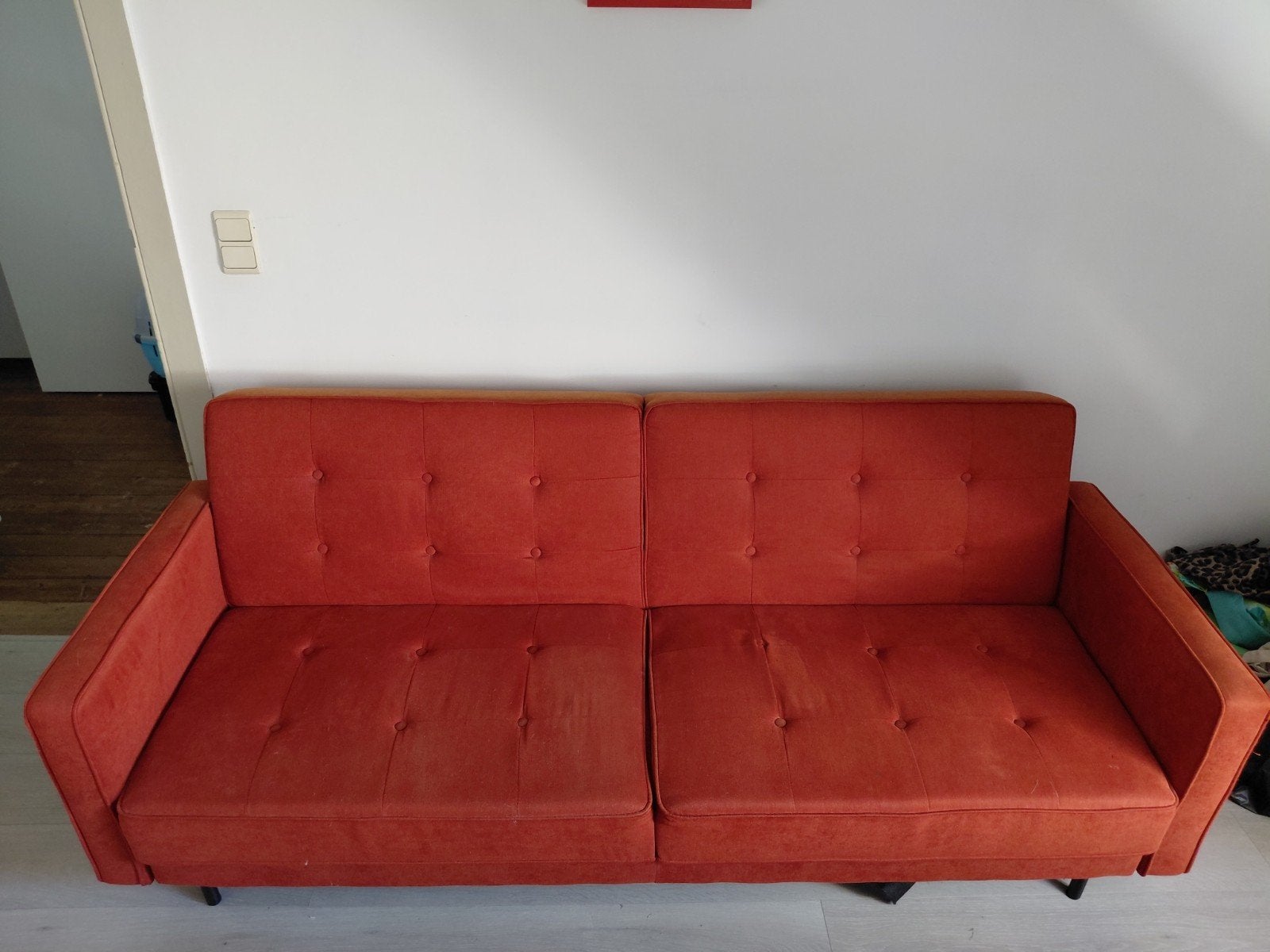 Roest-oranje zetel en logeerbed van MADE, Ophalen, Oranje