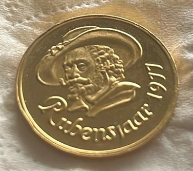 Gouden Rubenspenning 1977, Postzegels en Munten, Ophalen, Goud